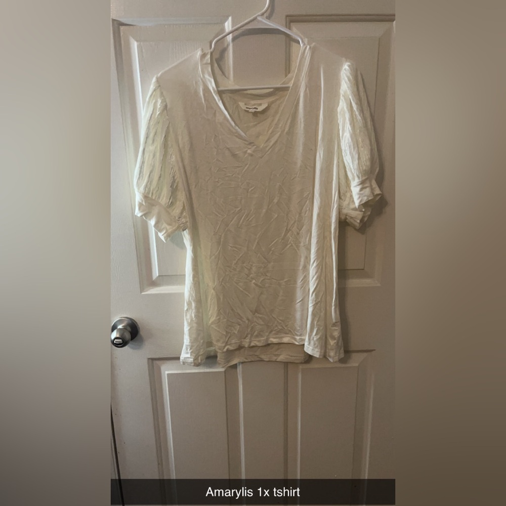Amarylis plus size 1x white blouse